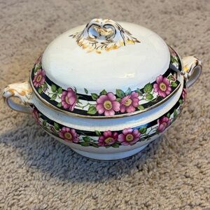 Booths England Floral Lidded Serving Bowl